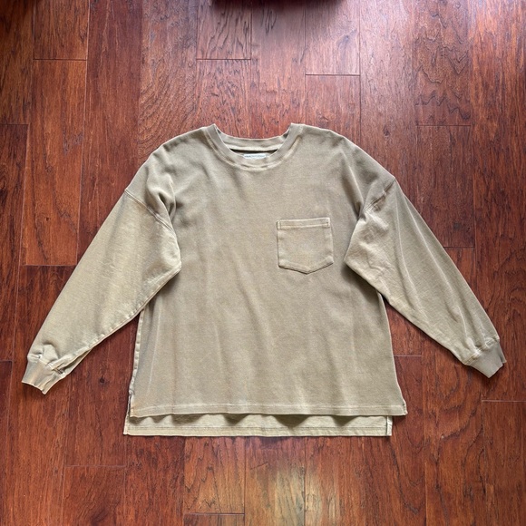 Urban Outfitters Olive Waffle Pocket Tee | Unisex M - Picture 8 of 8
